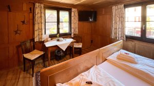 d'Alpen Apartments – s'Wälder Zimmer – Sitzmöglichkeit